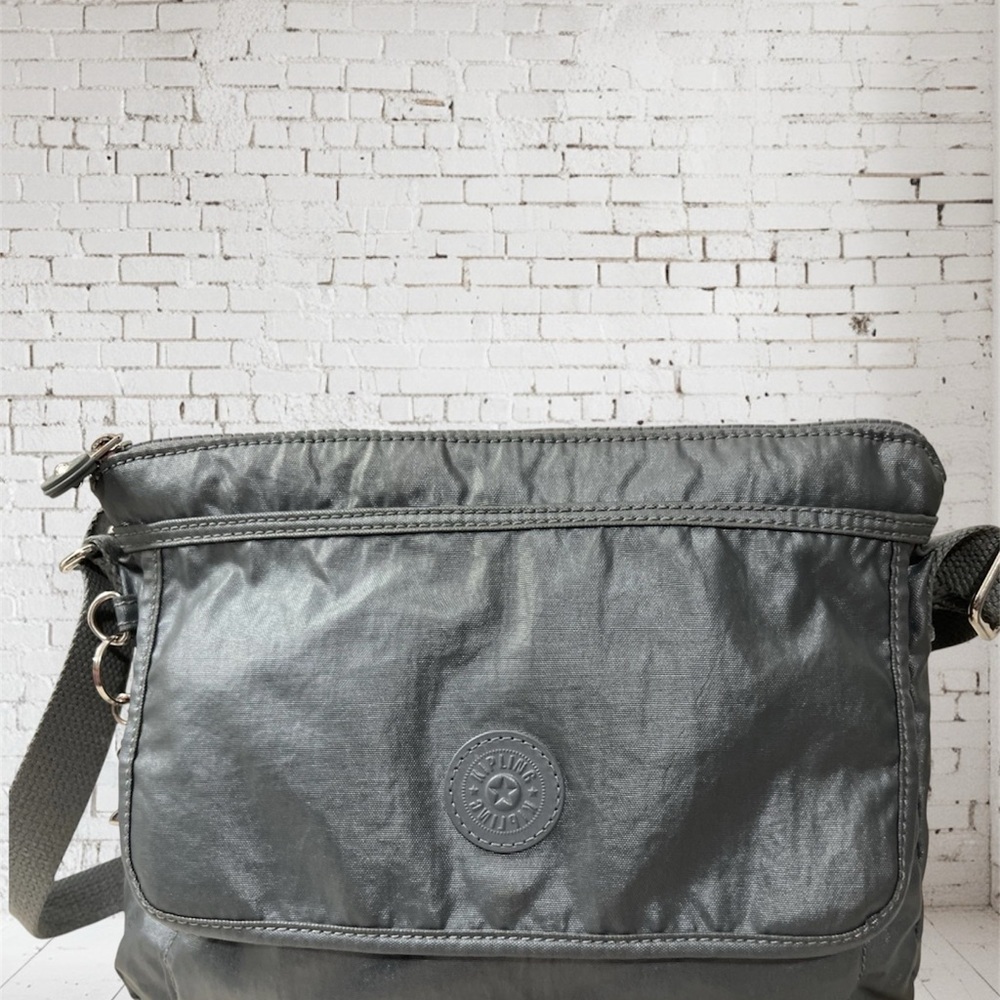 Kipling Metallic Gray Messenger Bag